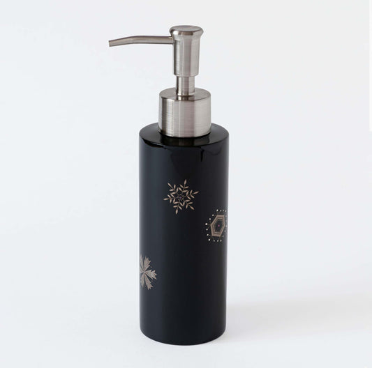 円柱型(大) 雪華蒔絵